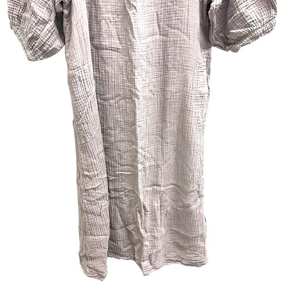 Ocean Main LA Maxi Kaftan Dress Double Gauze Raw Edge Dessert Amethyst M/L $260 - Picture 8 of 11